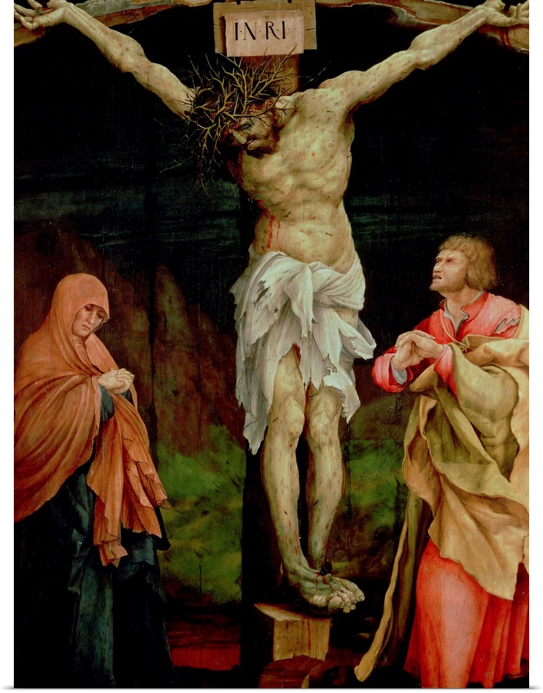 XIR209259 The Crucifixion, c.1525 (oil on panel) by Grunewald, Matthias (Mathis Nithart Gothart) (c.1480-1528); Staatliche...