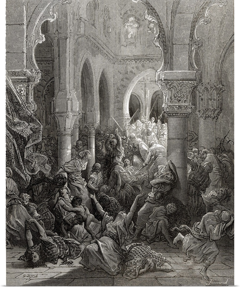 The crusaders massacre the inhabitants of Caesarea. first crusade 1096-1146
