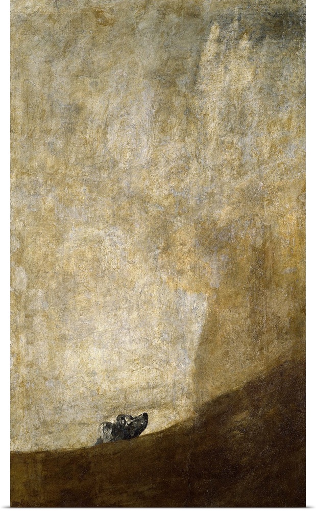 The Dog, 1820-23, oil on plaster remounted on canvas.  By Francisco de Goya.