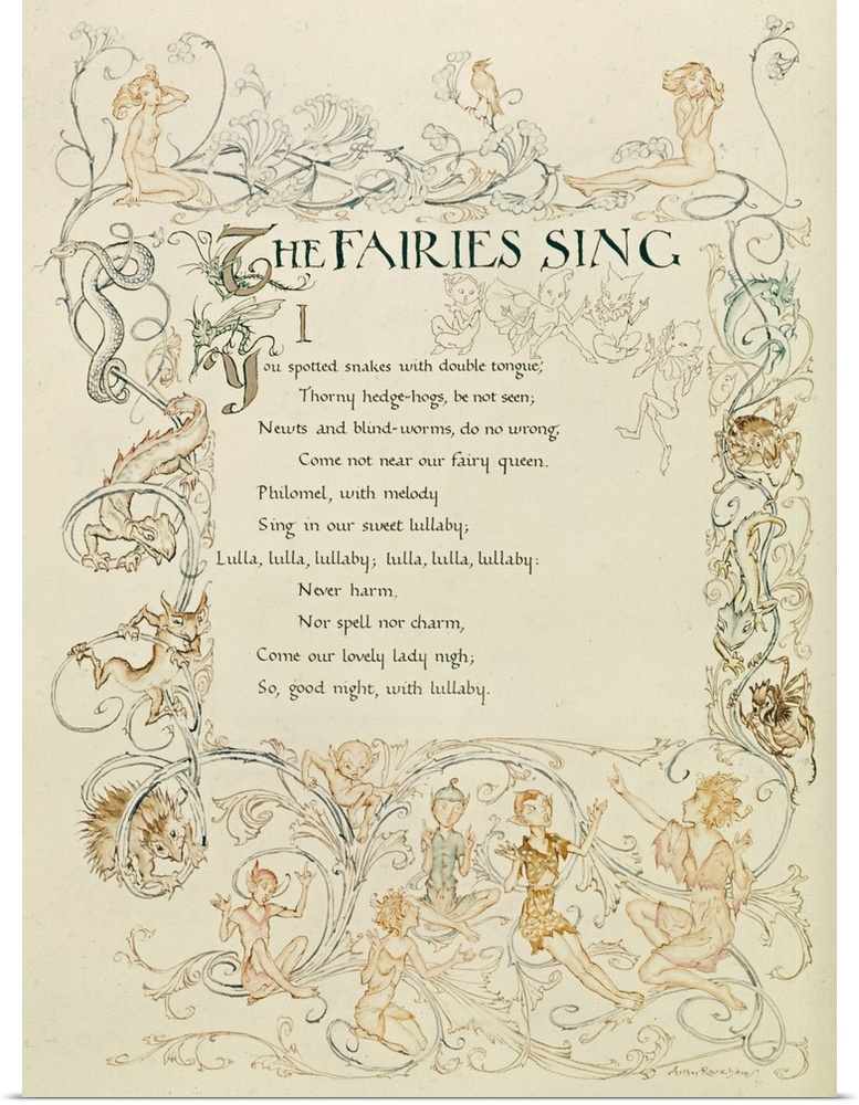 ECD14405 The Fairies Sing, from 'A Midsummer Night's Dream', 1908 by Rackham, Arthur (1867-1939); Spencer Collection, New ...