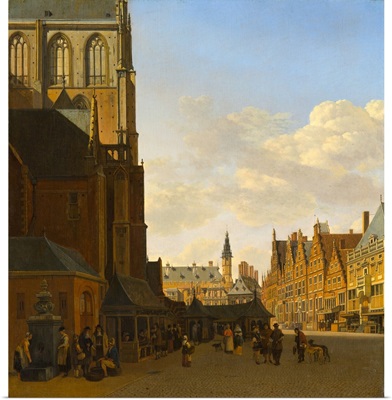 The Fish Market And He Grote Kerk At Haarlem, C1675-1680