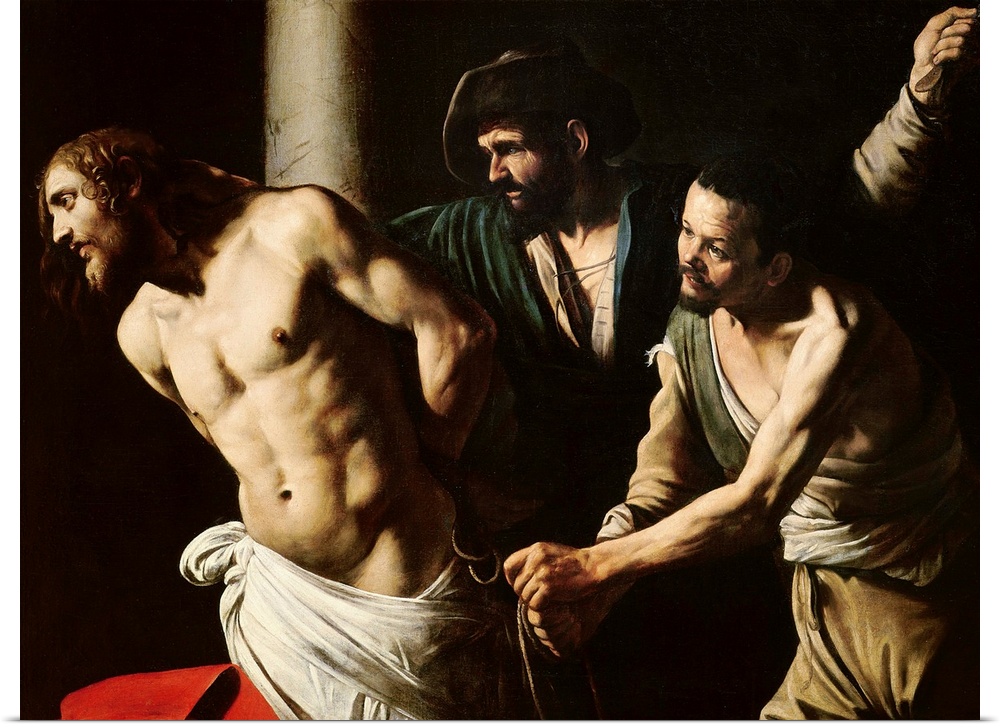 XOU58364 The Flagellation of Christ, c.1605-7 (oil on canvas)  by Caravaggio, Michelangelo (1571-1610) (attr. to); 134x175...