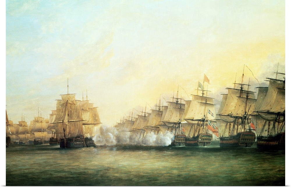 XTD75476 The fourth action off Trincomalee between the English under Admiral Sir Edward Hughes (c.1720-94) and the French ...
