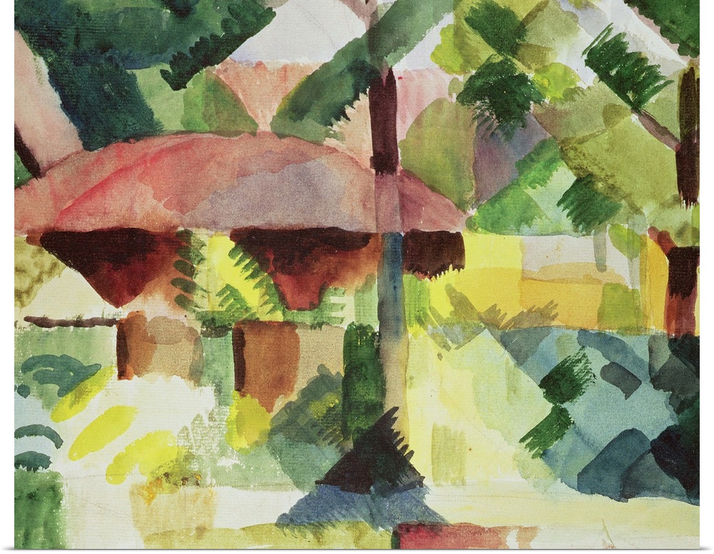The Garden, 1914 (w/c on paper); by Macke, August (1887-1914); watercolour on paper; Private Collection, London, UK; Peter...