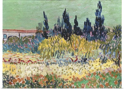 The Garden At Arles, Detail Of The Cypress Trees, 1888