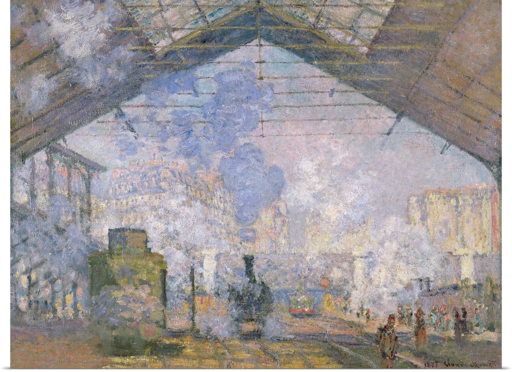 XIR18893 The Gare St. Lazare, 1877 (oil on canvas)  by Monet, Claude (1840-1926); 75x100 cm; Musee d'Orsay, Paris, France;...
