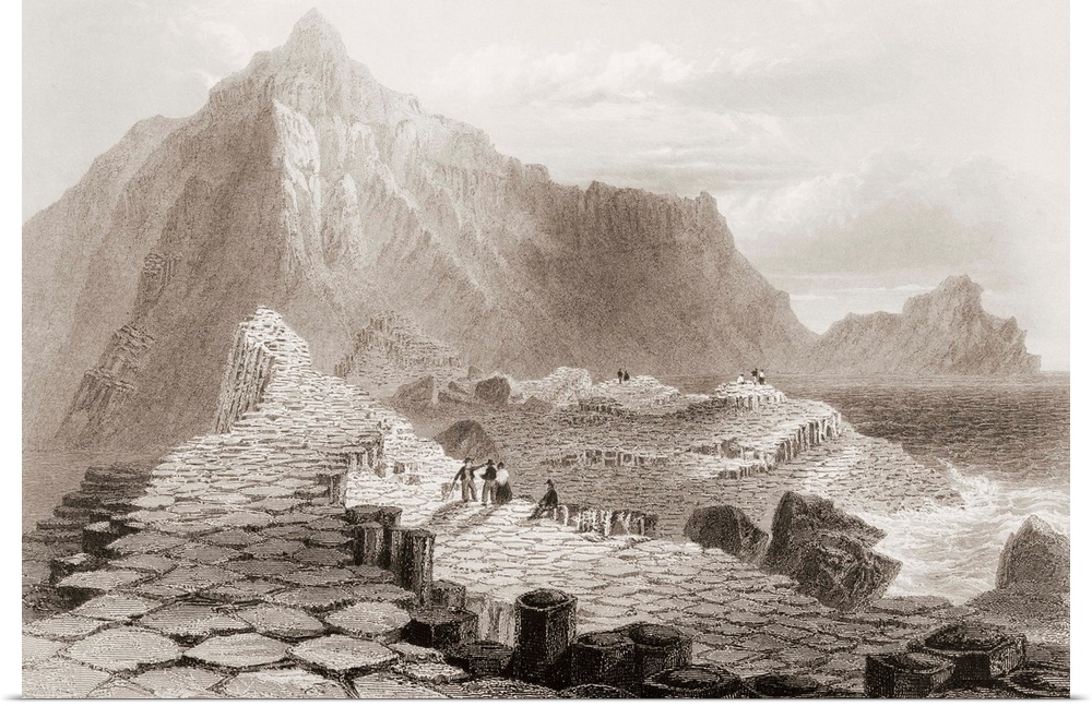 The Giant's Causeway, County Antrim, Ireland, from 'Scenery and Antiquities of Ireland' by George Virtue, 1860s