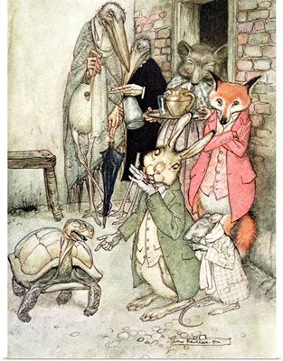 The Hare and the Tortoise, illustration from Aesop's Fables