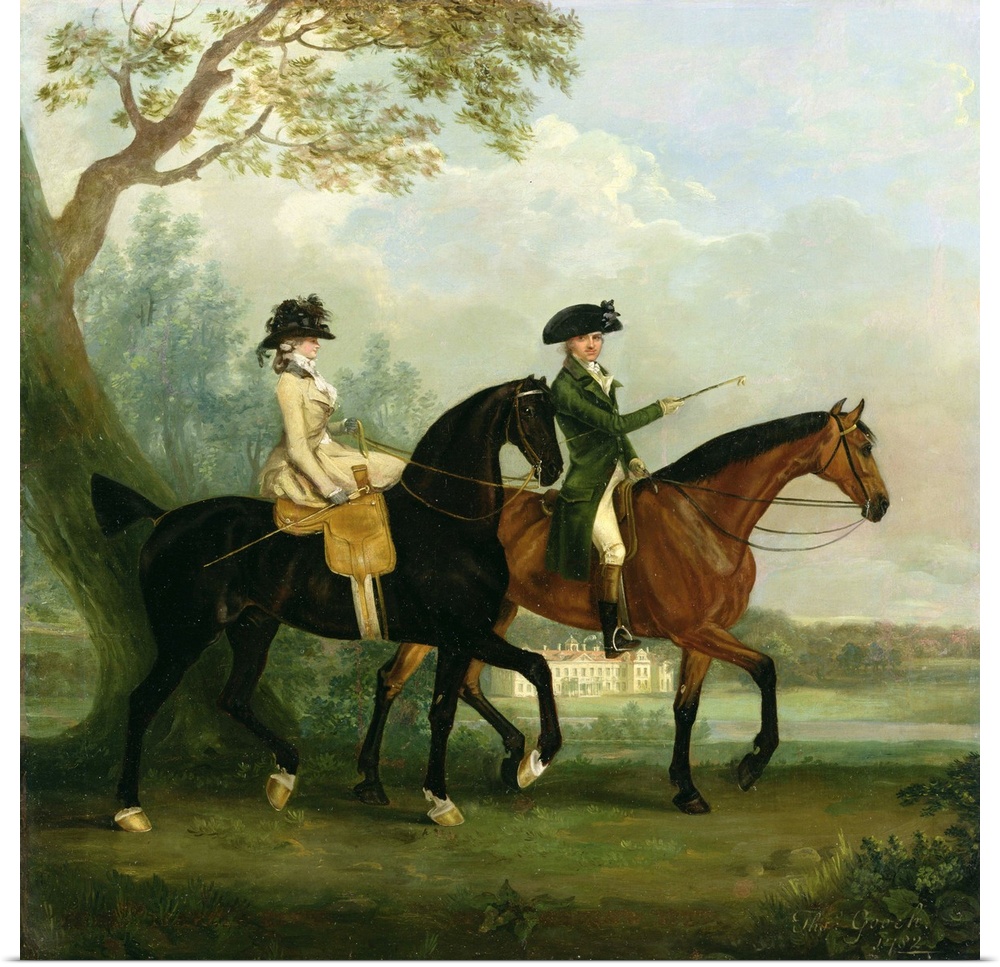 XYC160201 The Hon. Marcia Pitt Riding with her Brother, the Hon. George Pitt (later 2nd Lord Rivers) in the Park of Stratf...