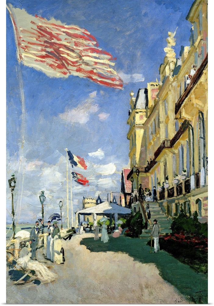 XIR19127 The Hotel des Roches Noires at Trouville, 1870 (oil on canvas)  by Monet, Claude (1840-1926); 80x55 cm; Musee d'O...