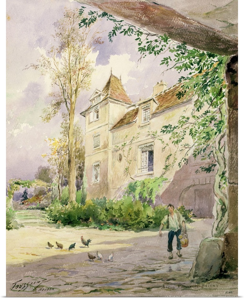 XIR209996 The House of Armande Bejart (1642-1700) in Meudon, c.1906 (w/c on paper) by Toussaint, Henri (1849-1911); Musee ...