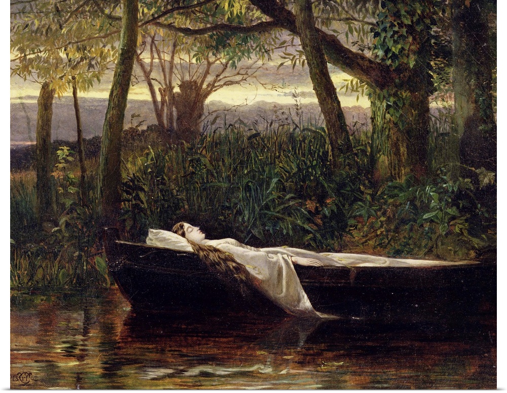 XYC152742 The Lady of Shalott, 1862 (oil on canvas) by Crane, Walter (1845-1915); 24.1x29.2 cm; Yale Center for British Ar...