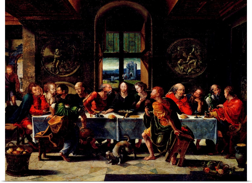 XJL180967 The Last Supper (oil on panel) by Coecke van Aelst, Pieter (1502-50); Musee Rolin, Autun, France; Netherlandish