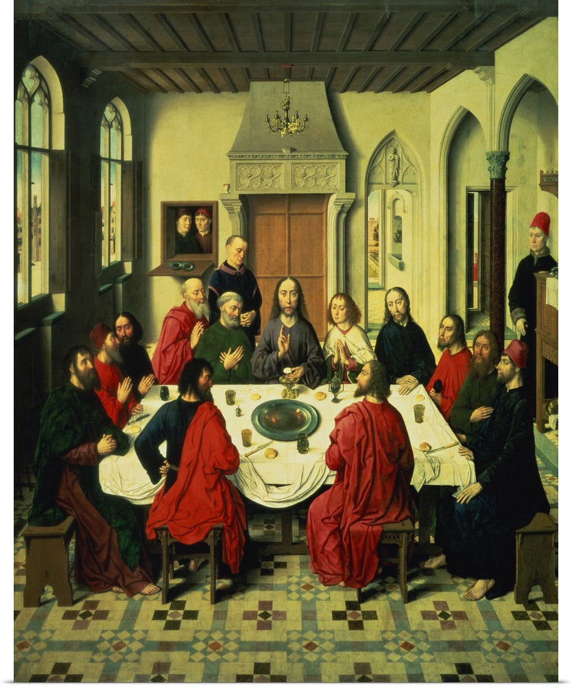 XIR61314 The Last Supper, central panel from the Altarpiece of the Last Supper, 1464-68 (oil on panel) (see also side pane...