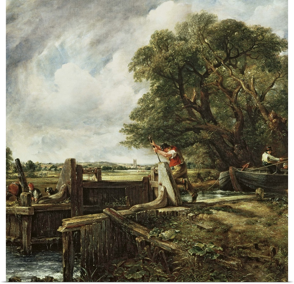 BAL4474 The Lock, 1824 (oil on canvas)  by Constable, John (1776-1837); 142.2x120.7 cm; Museo Thyssen-Bornemisza, Madrid, ...