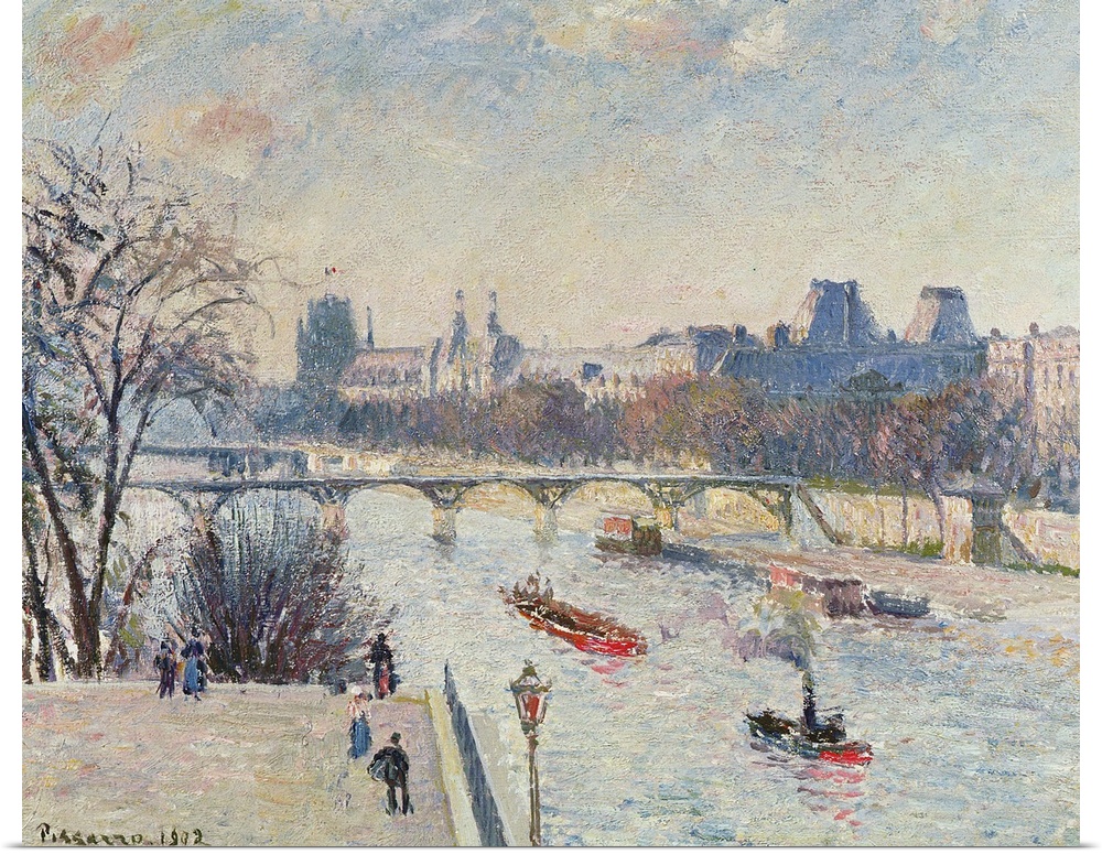 XIR246441 The Louvre, 1902 (oil on canvas)  by Pissarro, Camille (1831-1903); Musee des Beaux-Arts, Reims, France; Giraudo...