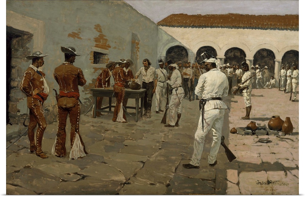 Confrontation between Texas and Mexico lottery to determine which of the men were to be executed