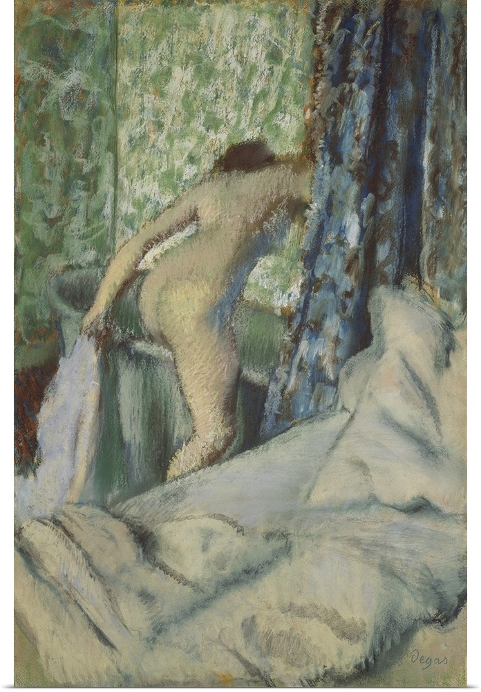 The Morning Bath, 1887-90, pastel on off-white laid paper mounted on board.