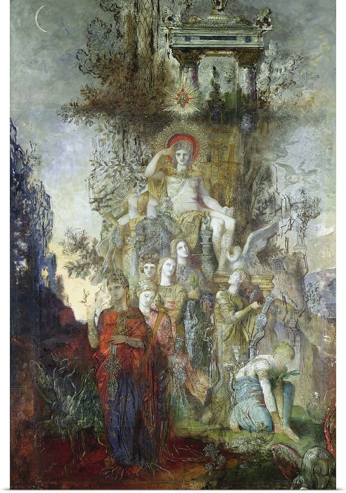 XIR64602 The Muses Leaving their Father Apollo to Go Out and Light the World, 1868 (oil on canvas)  by Moreau, Gustave (18...