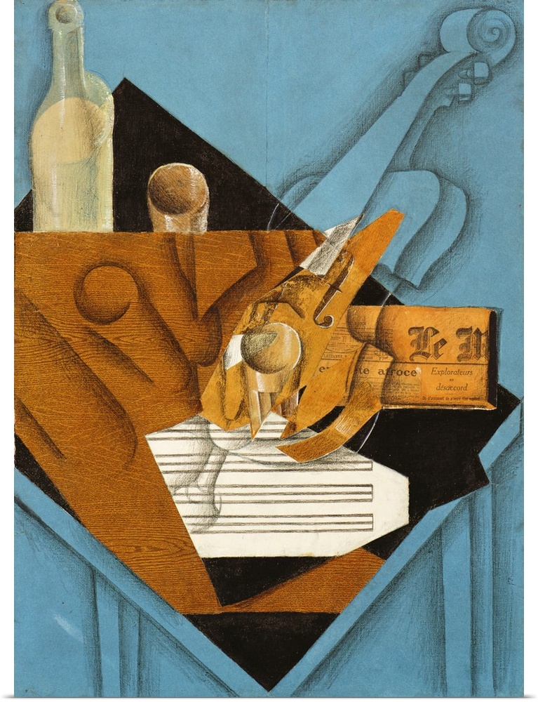 The Musician's Table, 1914, collage.  By Juan Gris (1887-1927).