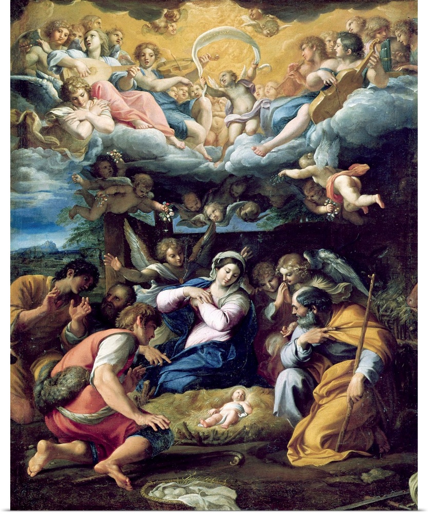 XIR243459 The Nativity, c.1596-98 (oil on canvas) by Carracci, Annibale (1560-1609); 103x83 cm; Musee des Beaux-Arts, Orle...