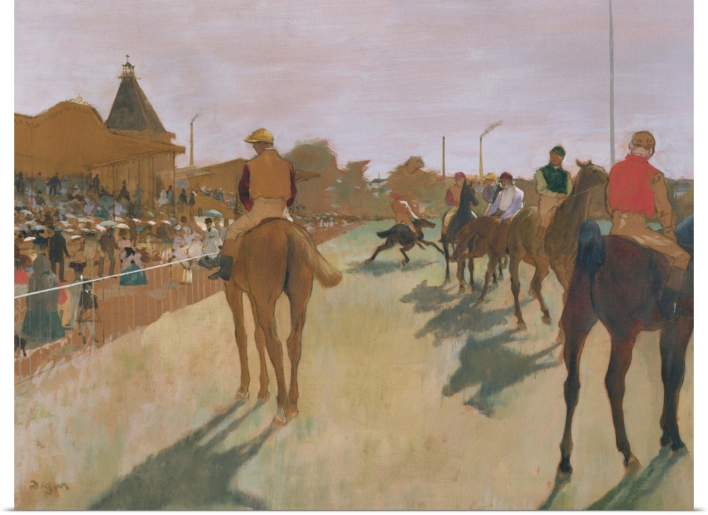 XIR16127 The Parade, or Race Horses in front of the Stands, c.1866-68 (oil on paper); by Degas, Edgar (1834-1917); oil on ...