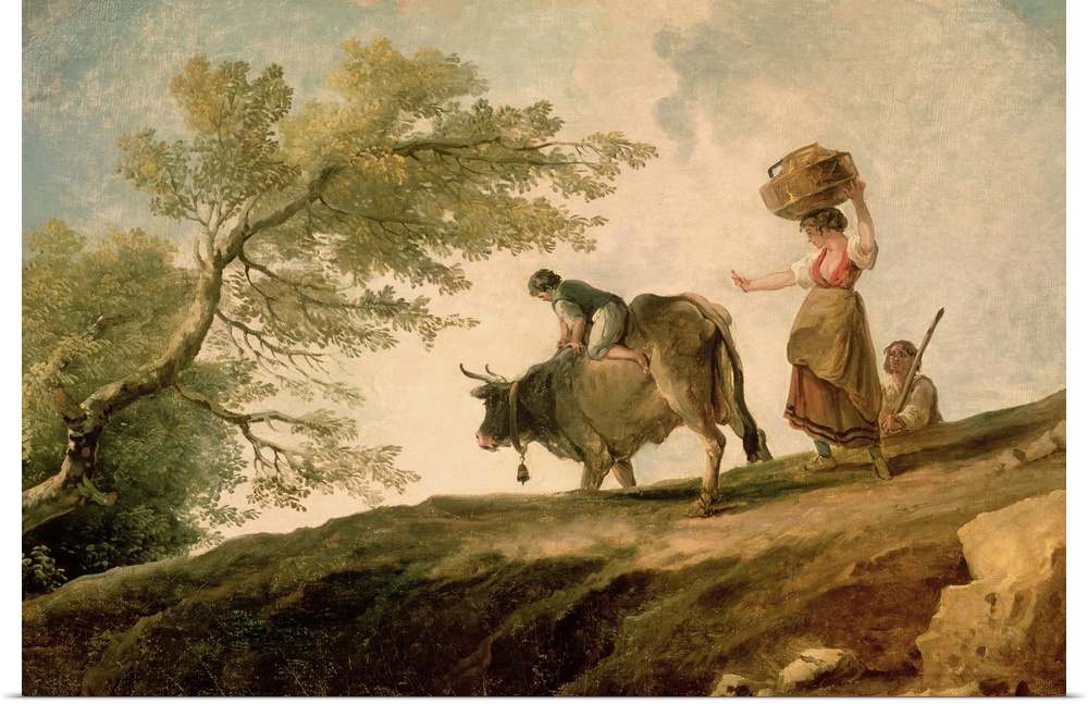 XIR47721 The Pasture (oil on canvas)  by Robert, Hubert (1733-1808); Pushkin Museum, Moscow, Russia; Giraudon; French, out...