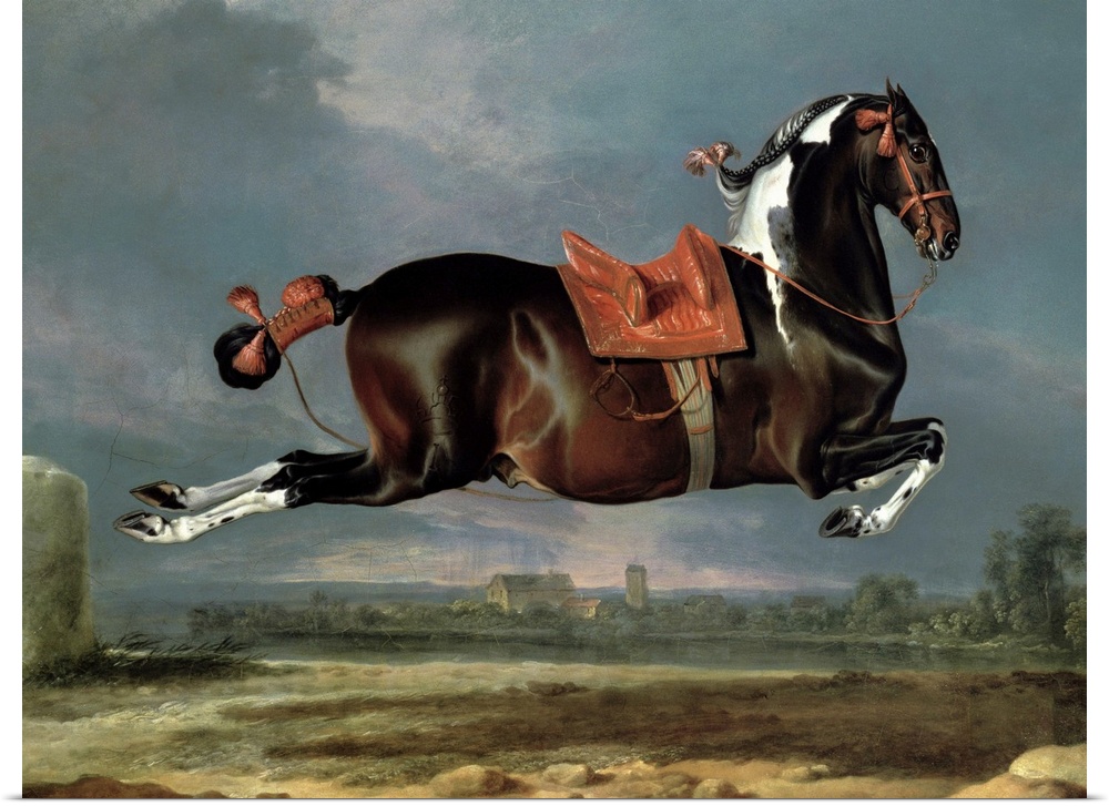 XAM67666 The piebald horse 'Cehero' rearing  by Hamilton, Johann Georg (1672-1737); oil on canvas; Spanish Riding School, ...