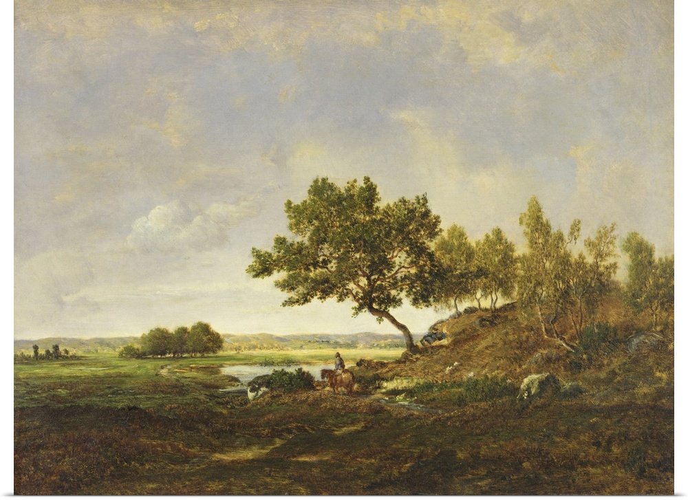 Originally oil on wood. By Rousseau, Theodore (1812-67).