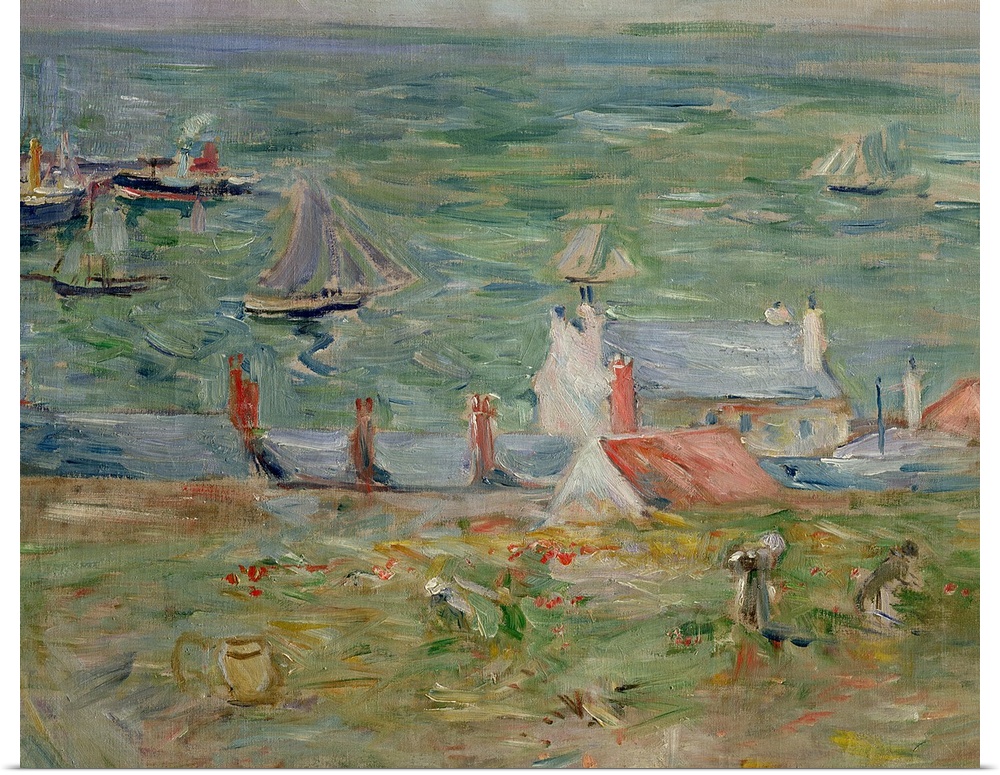 XIR179381 The Port of Gorey on Jersey, 1886 (oil on canvas); by Morisot, Berthe (1841-95); 46x55 cm; Private Collection; G...