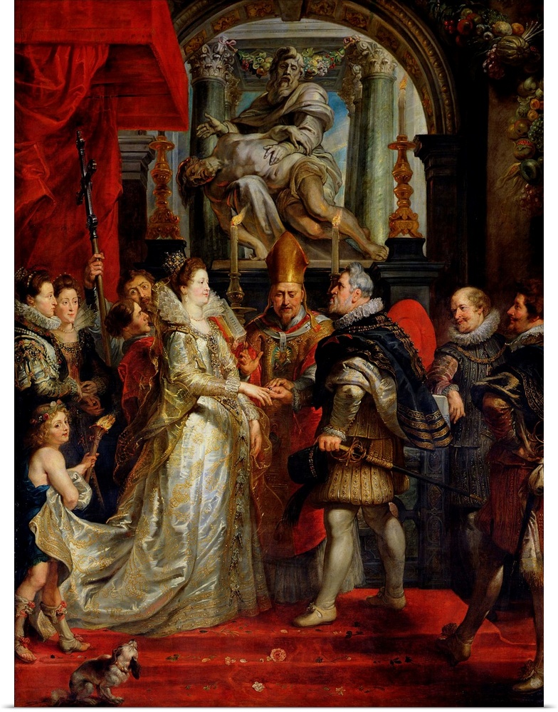XIR17690 The Proxy Marriage of Marie de Medici (1573-1642) and Henri IV (1573-1642) 5th October 1600, 1621-25 (oil on canv...