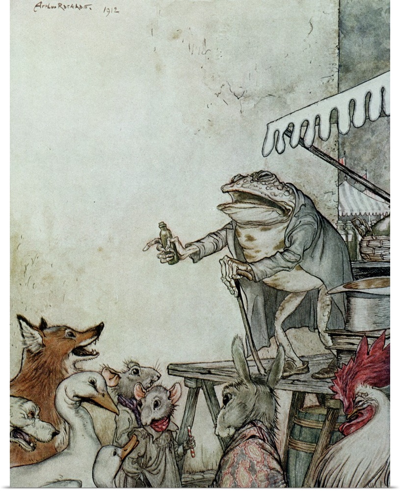 VCH175713 The Quack Frog, illustration from 'Aesop's Fables', published by Heinemann, 1912 (colour litho) by Rackham, Arth...