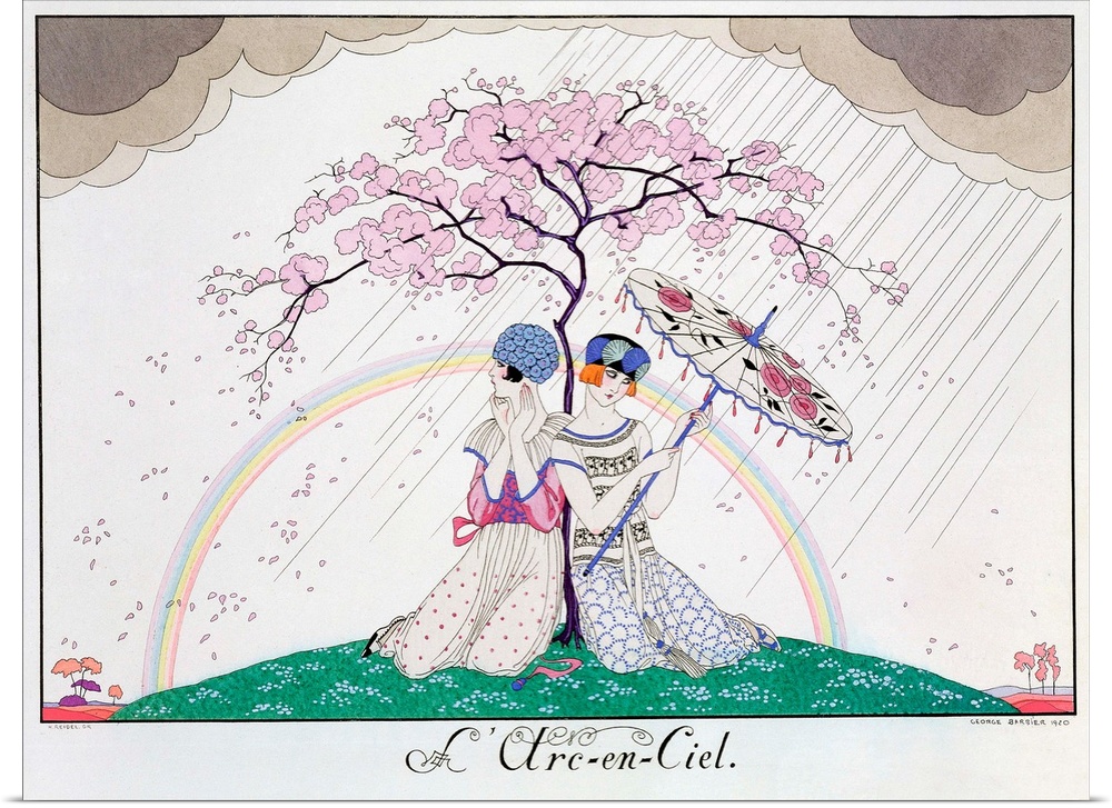 STC91331 The Rainbow, engraved by Henri Reidel, 1920 (litho) by Barbier, Georges (1882-1932) (after); Private Collection; ...
