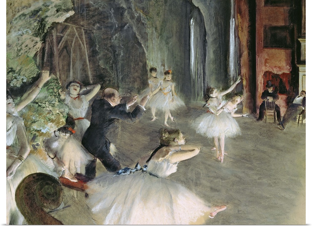 BAL6958 The Rehearsal of the Ballet on Stage, c.1878-79 (pastel on paper)  by Degas, Edgar (1834-1917); 52.1x70.8 cm; Metr...