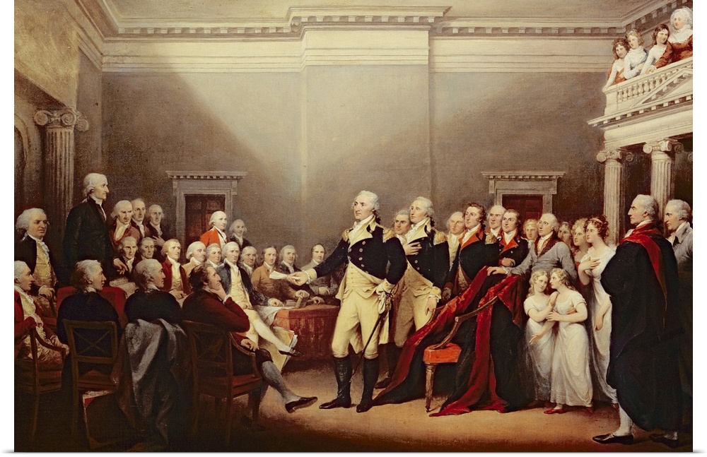 XBP344385 The Resignation of George Washington on 23rd December 1783, c.1822 (oil on canvas)  by Trumbull, John (1756-1843...