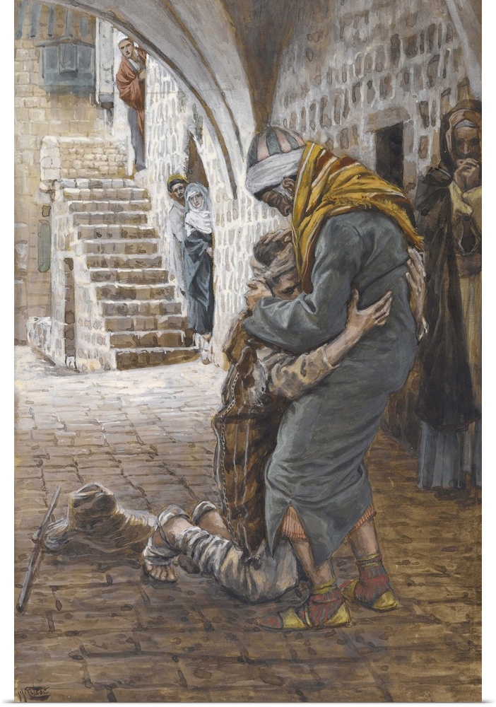 The Return of the Prodigal Son, illustration for 'The Life of Christ', c.1886-96 (gouache on paperboard) by Tissot, James ...
