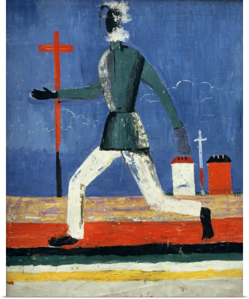 ZEN140245 The Running Man (oil on canvas) by Malevich, Kazimir Severinovich (1878-1935); Musee National d'Art Moderne, Cen...