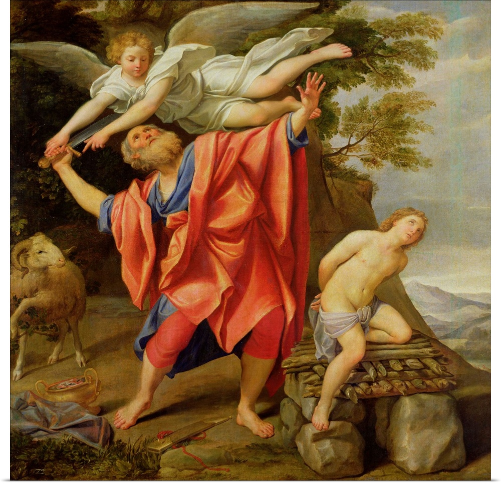 XIR38088 The Sacrifice of Isaac (oil on canvas)  by Domenichino (Domenico Zampieri) (1581-1641); 147x140 cm; Prado, Madrid...
