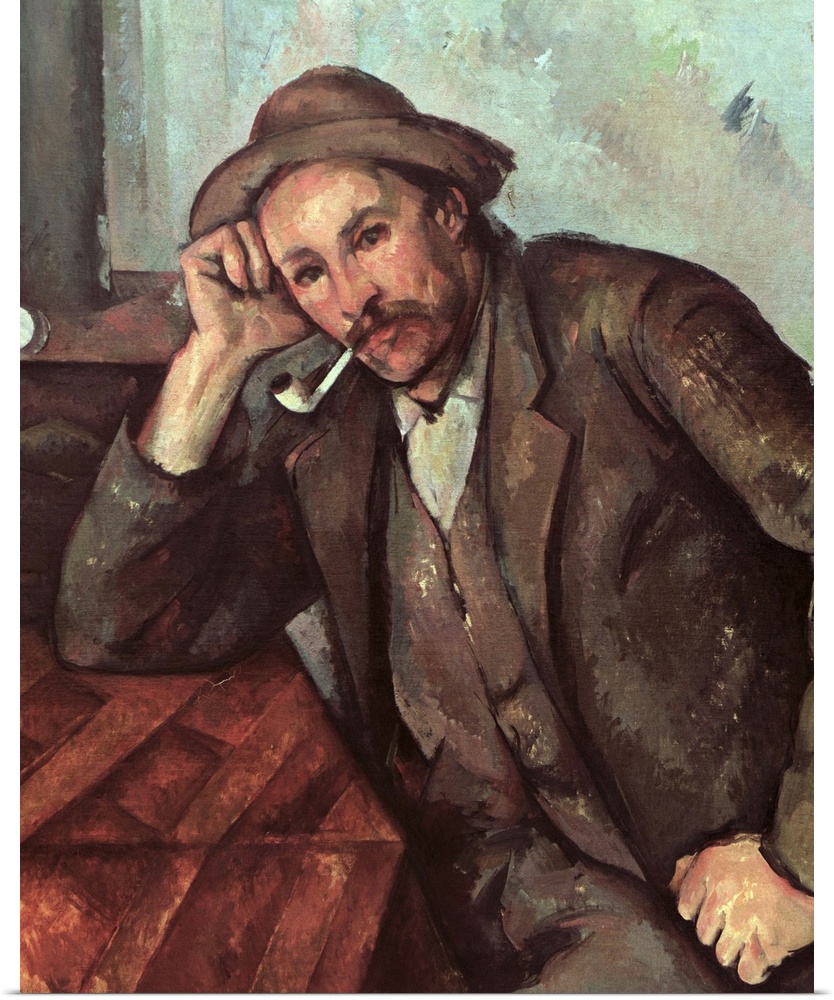 XIR112378 The Smoker, 1891-92 (oil on canvas)  by Cezanne, Paul (1839-1906); 92.5x73.5 cm; Kunsthalle Mannheim, Mannheim, ...