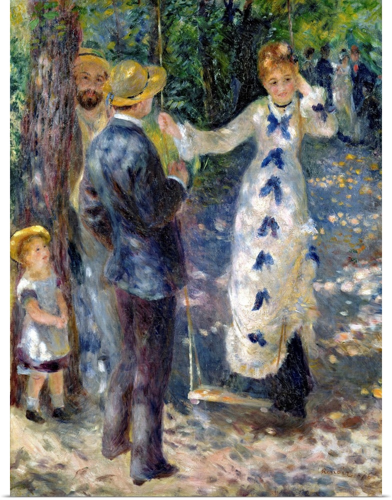 XIR19815 The Swing, 1876 (oil on canvas)  by Renoir, Pierre Auguste (1841-1919); 92x73 cm; Musee d'Orsay, Paris, France; (...