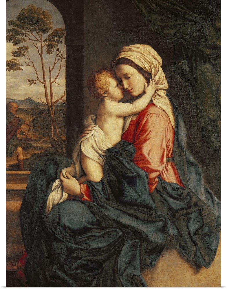 XCF285122 The Virgin and Child Embracing (oil on canvas)  by Sassoferrato, Il (Giovanni Battista Salvi) (1609-85); Nationa...