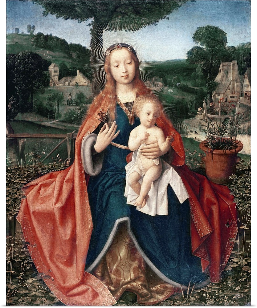 XCF285114 The Virgin and Child in a Landscape (oil on oak)  by Provoost, Jan (c.1465-1529); 60.2x49.5 cm; National Gallery...