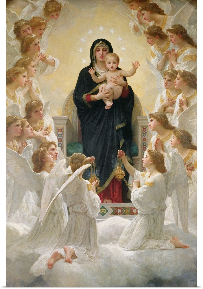 XIR39429 The Virgin with Angels, 1900 (oil on canvas)  by Bouguereau, William-Adolphe (1825-1905); 285x185 cm; Musee de la...