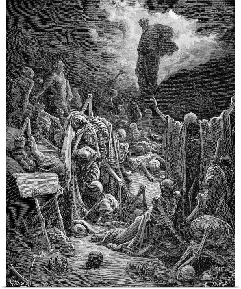 The Vision of the Valley of Dry Bones, Ezekiel 37:1-2, illustration