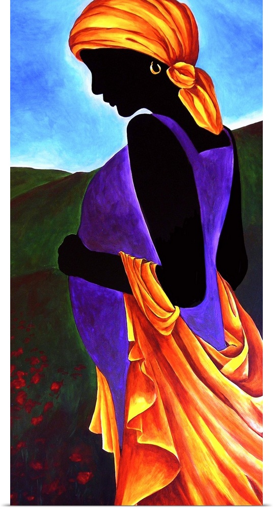 Contemporary portrait of a Haitian woman expecting.