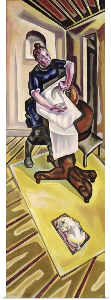 XIR162974 The Washing, before 1921 (oil on canvas)  by Blanchard, Maria (1881-1932); Musee d'Art Moderne de la Ville de Pa...