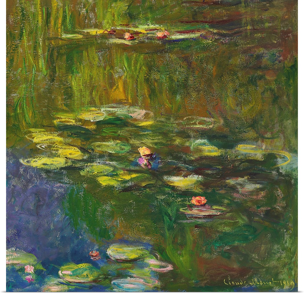 The Water Lily Pond, 1919 (originally oil on canvas) by Monet, Claude (1840-1926)