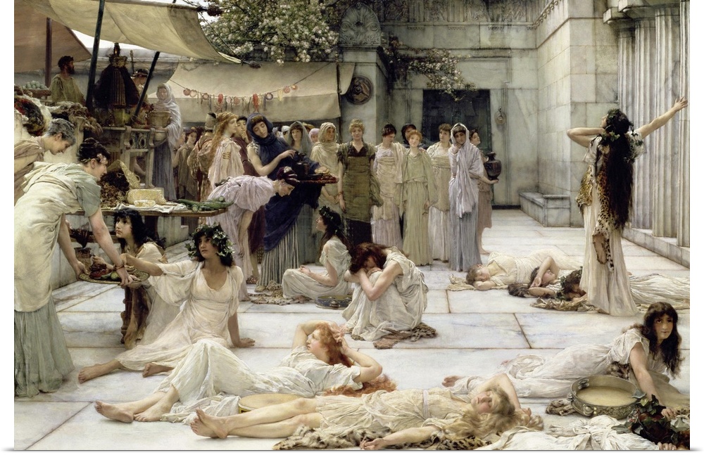 CLK339996 The Women of Amphissa, 1887 (oil on canvas)  by Alma-Tadema, Sir Lawrence (1836-1912); 121.9x182.9 cm; Sterling