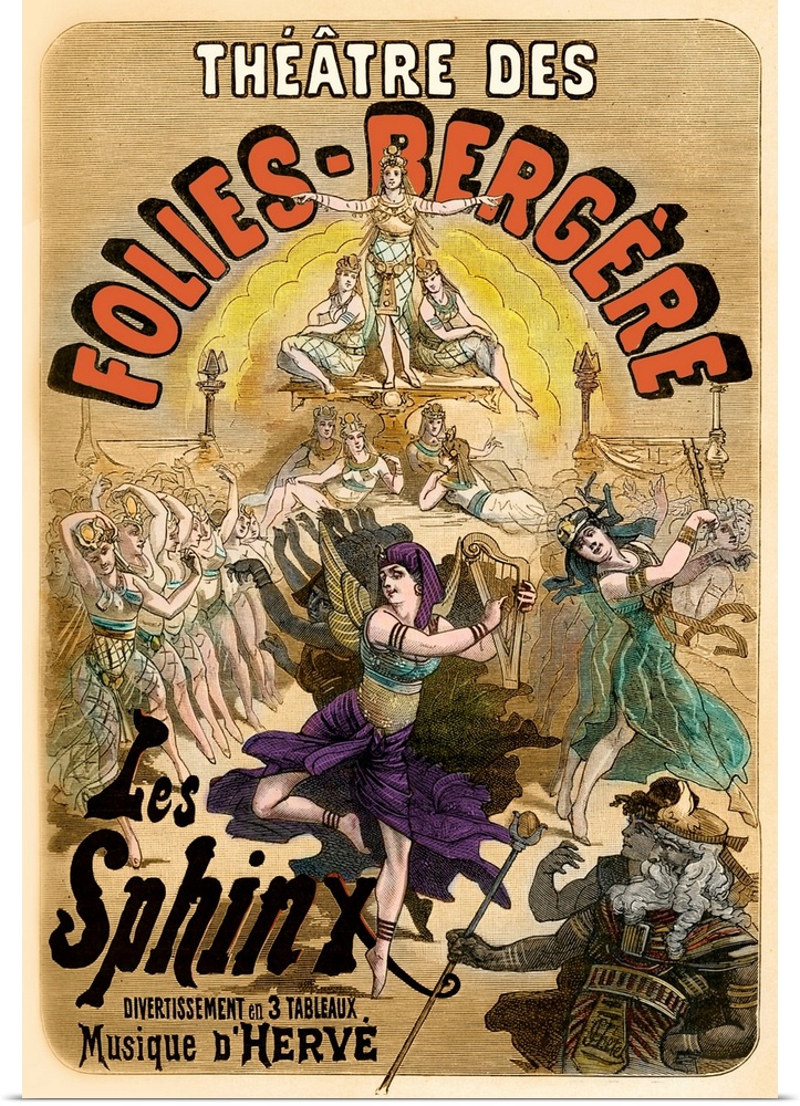 Advertising 'Les Sphinx' with music by Herve (Loris-Auguste Florimond Ronger). Cabaret in 3 tableaux (scenes). H: French c...
