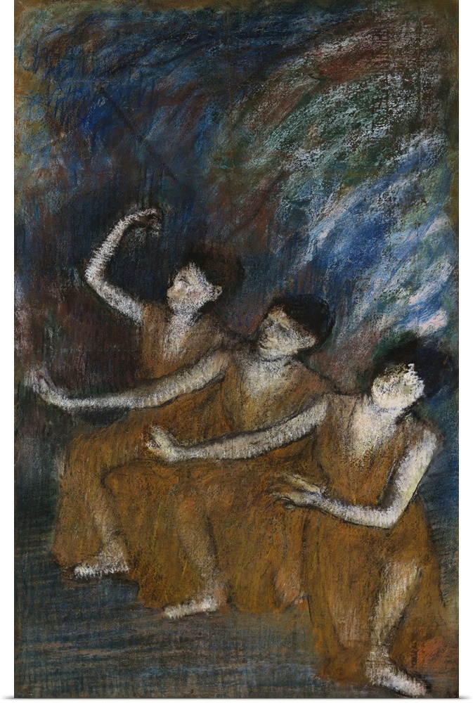 Three Dancers, c.1895-98 (pastel on paper)  by Degas, Edgar (1834-1917)